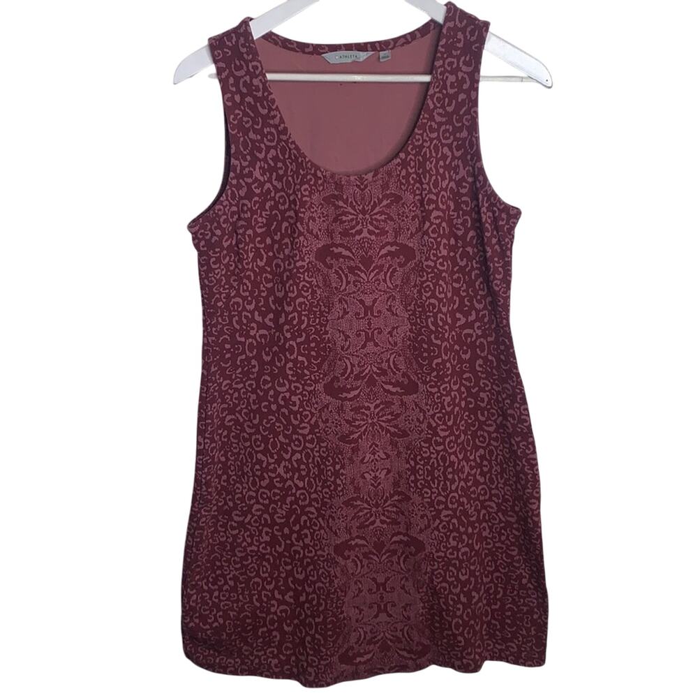 ATHLETA Shayla Cherrywood Printed Sleeveless Ponte Knit Dress W-745 Size M